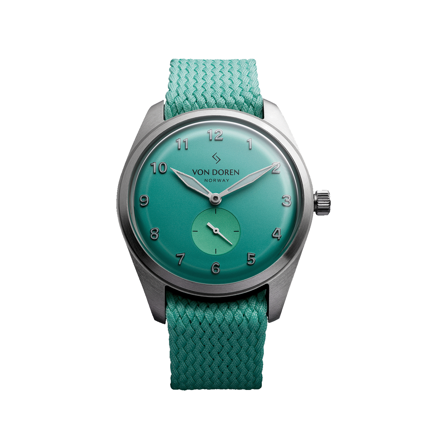 Von Doren Runde Candy Mint med grønn tallskive, mintgrønn subdial og matchende rem.