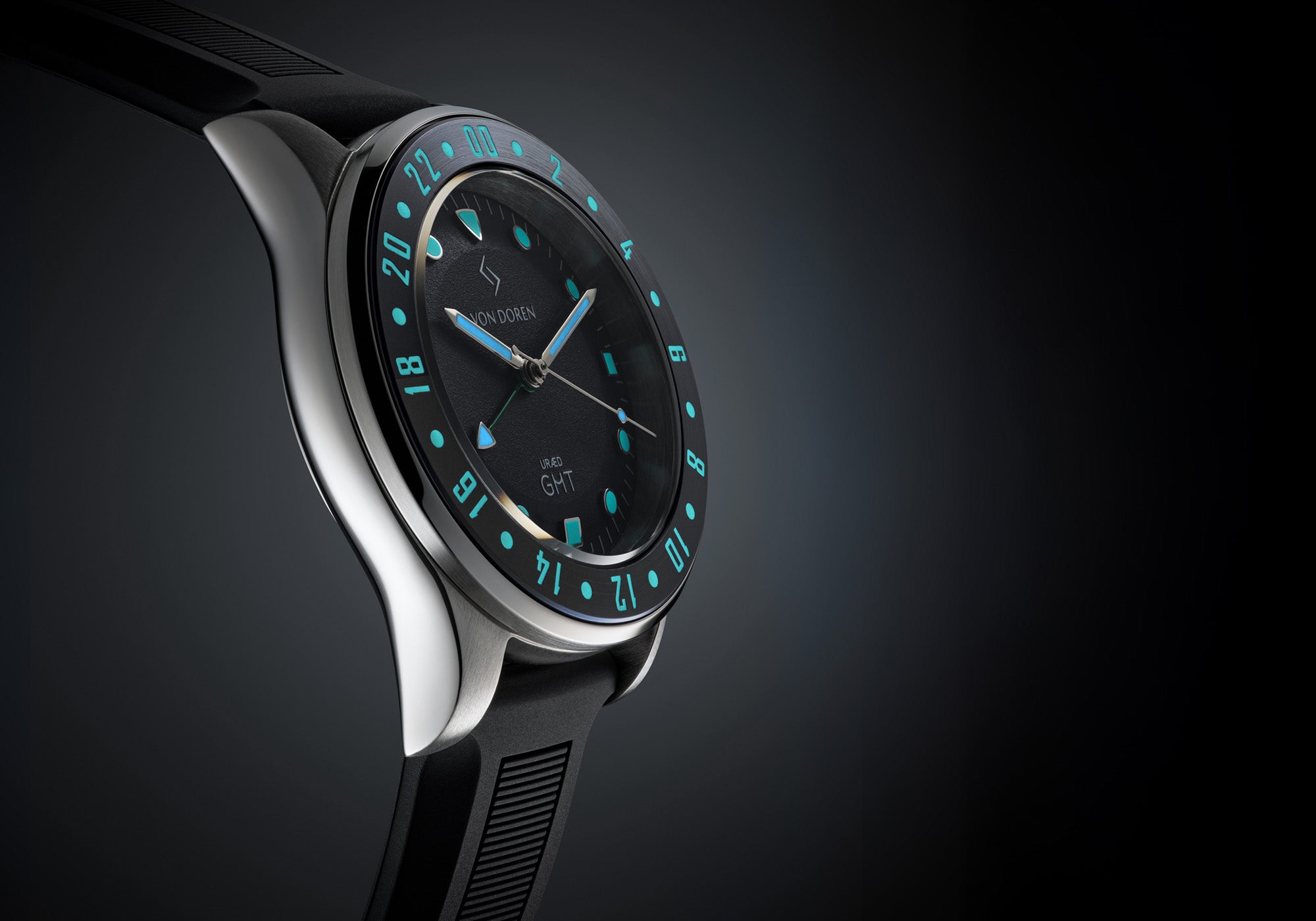 Von Doren Uræd GMT vist fra siden.