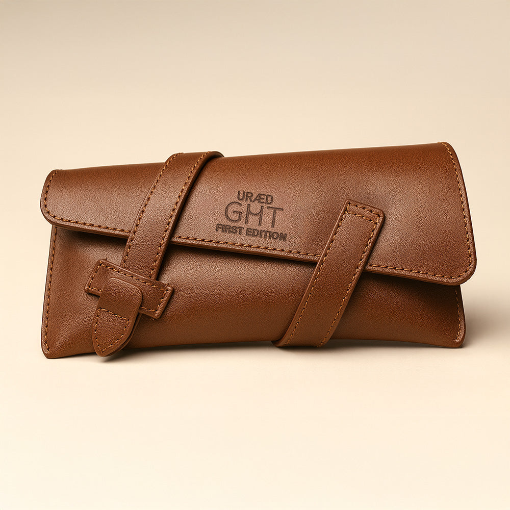 Von Doren håndlaget reiseetui i skinn, til Uræd GMT